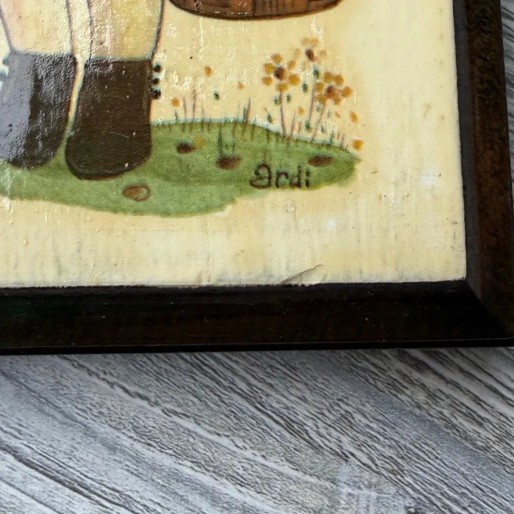 Vintage Ardi Wooden Plaques Set of 4 Country Kids Wall Art 4x6 Grannycore Decor